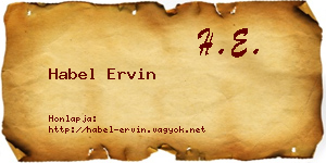 Habel Ervin névjegykártya